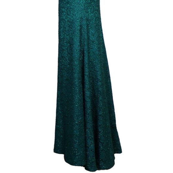 Jovani Formal Maxi Sequin Crystals Low Back Sheer Side Panels Lined Size 4 #1179 - Picture 6 of 9